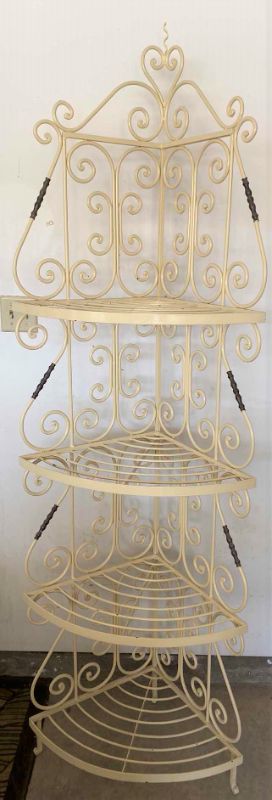 Photo 1 of BEIGE IRON CORNER BAKERS RACK 25” X 18 H84”