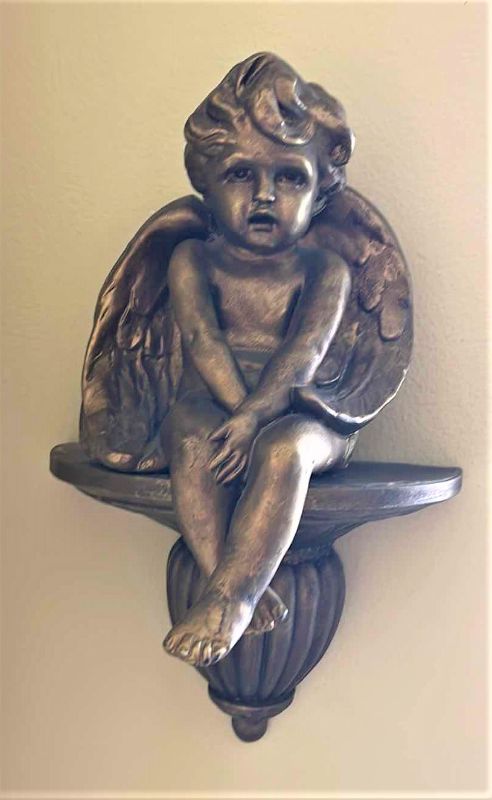 Photo 1 of BRONZE ANGEL FIGURINE WALL ART 17”