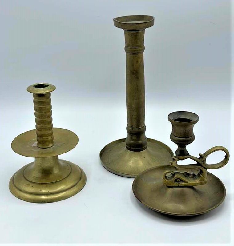 Photo 1 of BRONZE CANDLESTICK HOLDERS (SET OF 3)