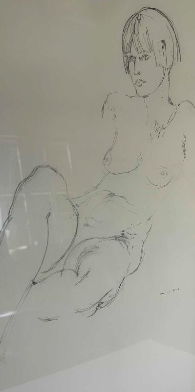 Photo 1 of ARTIST SIGNED PENCIL SKETCH “NUDE” ARTWORK 17” x 27”