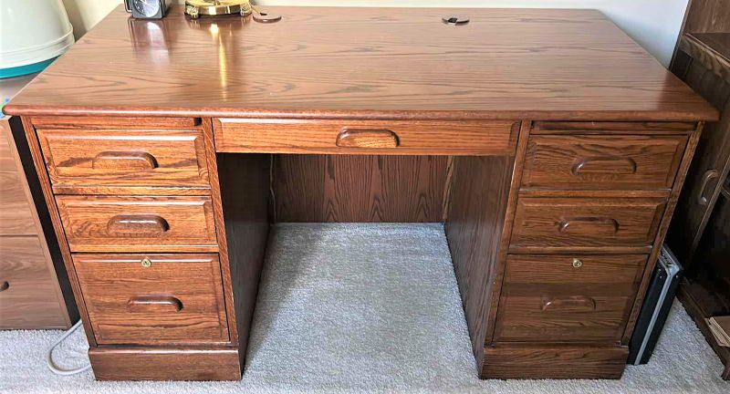 Photo 1 of WOOD EXECUTIVE DESK (CONTENTS NOT INCLUDED) 54” x 29” x H29.5”