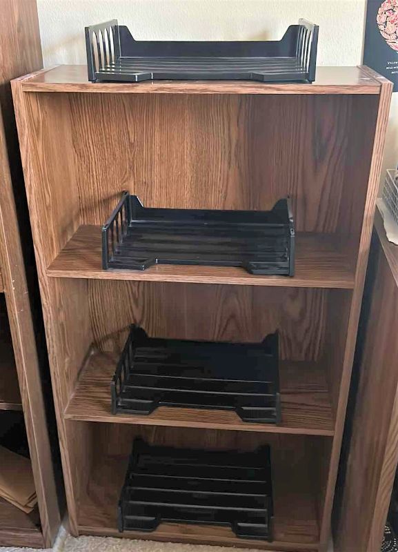 Photo 1 of BOOKSHELF WITH 4 PAPER HOLDERS 22.5” x 9” x H39”