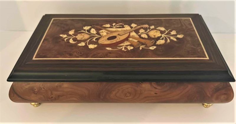 Photo 1 of INLAID WOOD MUSIC BOX MADE IN SORRENTO ITALY BY SKILLED ARTISANS 