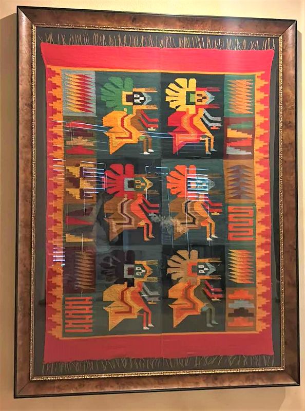 Photo 1 of VINTAGE PERUVIAN RUG FRAMED ( FRAME ALONE WAS $2,000) .55” x 72”