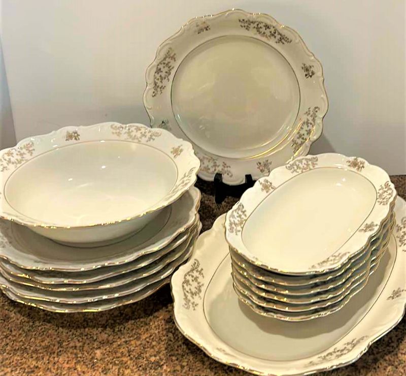 Photo 1 of 14 PC GOLD TRIMMED BAVARIAN PORCELAIN