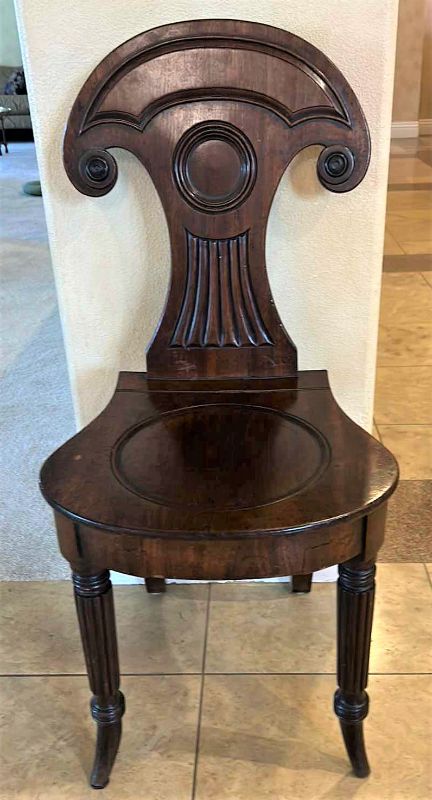 Photo 1 of ANTIQUE HAND MADE HALL CHAIR H 36”