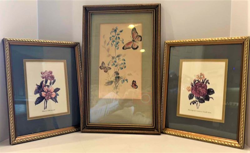 Photo 1 of VINTAGE 3 PC ART PIECES FRAMED (LARGEST 9.5” x 15.5”)