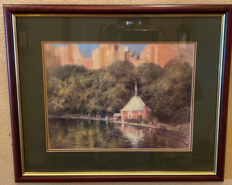 Photo 1 of FRAMED WATER COLOR CHURCH WITH TREES SIGNED 17.5” X 14”