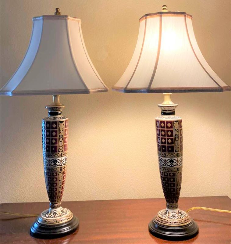 Photo 6 of PAIR OF VINTAGE ORIENTAL ACCENTS PORCELAIN LAMPS H27”