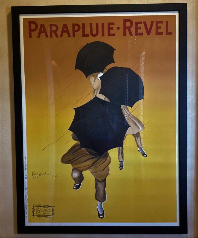 Photo 1 of BLACK FRAMED PARAPLUIE - REVEL 1922 VINTAGE POSTER ARTWORK 41.5” X 55”