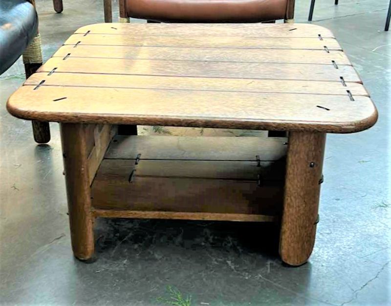 Photo 5 of SMALL PALMWOOD COFFEE / ACCENT TABLE BY PACIRIC GREEN (CHAIRS SOLD SEPARATELY)  29” x 29” x H16”