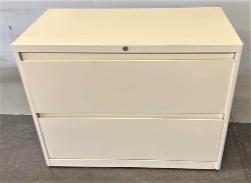 Photo 1 of 2 DRAWER LATERAL METAL FILING CABINET 36” X 18” H28 1/2  “