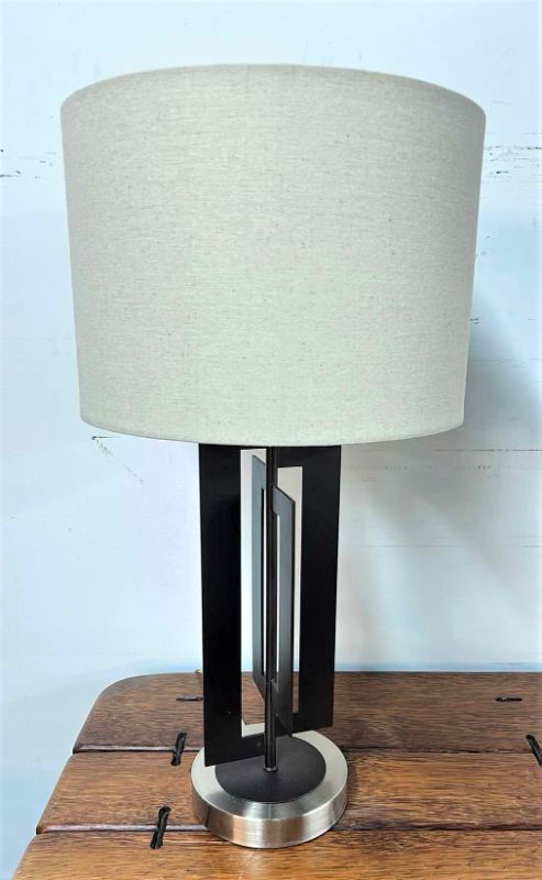Photo 1 of BLACK AND CHROME TABLE LAMP H25”