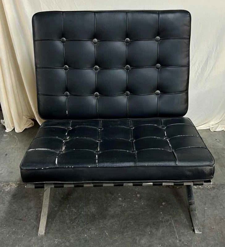 Photo 1 of BARCELONA STYLE BLACK LEATHER CHAIR