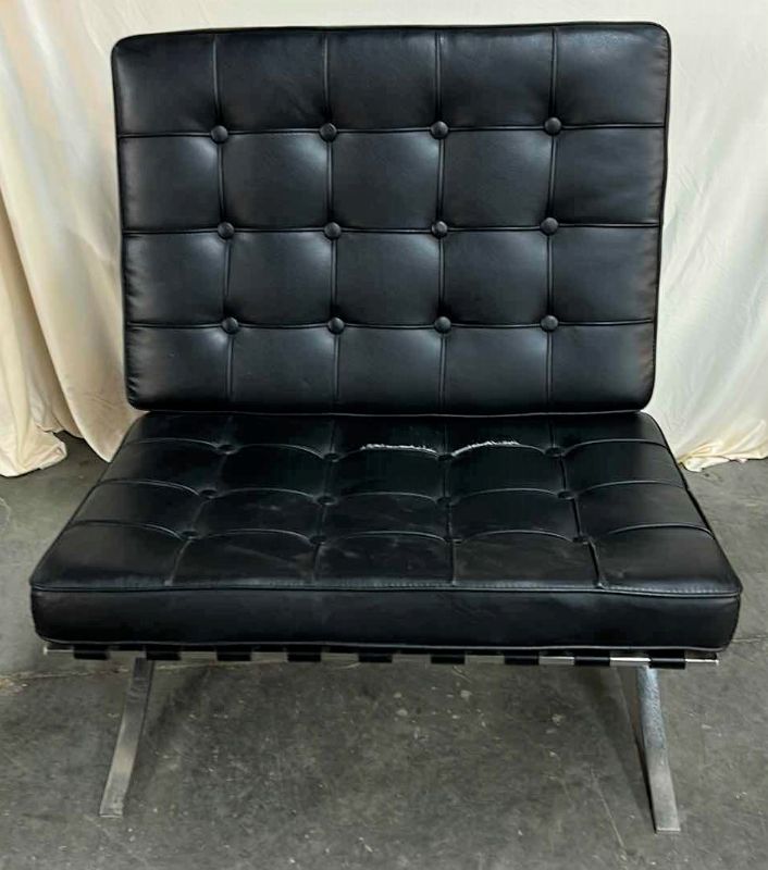 Photo 1 of BARCELONA STYLE BLACK LEATHER CHAIR