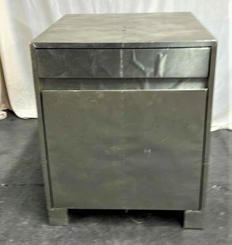Photo 1 of SILVER WRAPPED WOOD FILE CABINET 16” x 16” x H19”