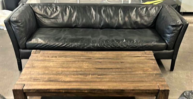 Photo 9 of 7’ BLACK LEATHER SOFA  ( OTHER PIECES SOLD SEPARATELY)