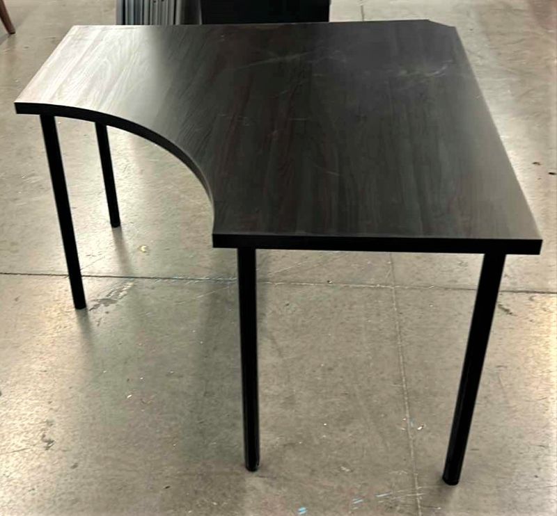 Photo 1 of BLACK CORNER TABLE / DESKTOP WITH ACRYLIC TOP 48” c 48” x H29”