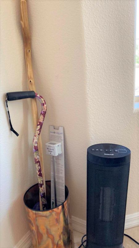 Photo 1 of HONEYWELL FAN TRASH CAN WITH CANE WALKING STICK MOISTURE-METER AND UMBRELLA