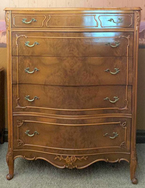 Photo 1 of ANTIQUE HIGHBOY WITH ACANTHUS LEAF TRIM DOVETAIL CONSTRUCTION 38 1/2“ x 22 1/2“  H 50“.