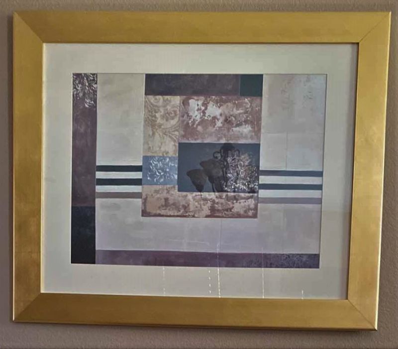 Photo 1 of GOLD FRAMED GEOMETRICAL ARTWORK 46” x 38”