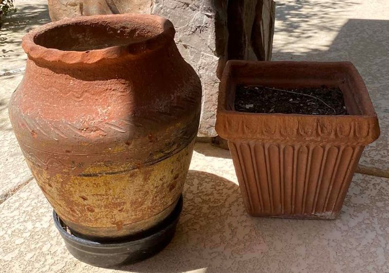 Photo 1 of PAIR OF CLAY POTS LARGEST 12” x 15”