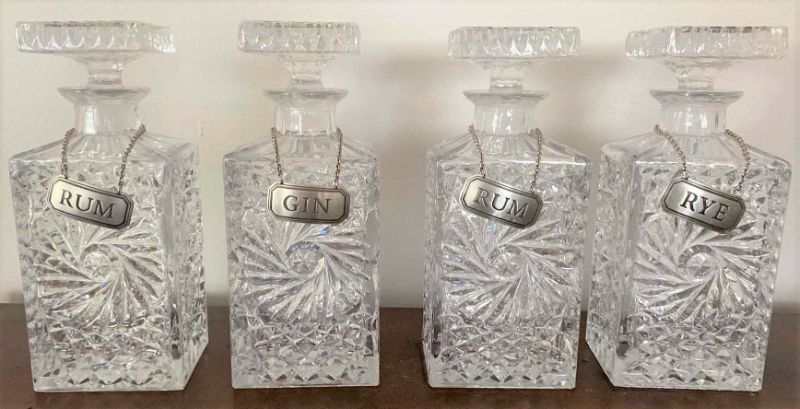 Photo 1 of 4 - 9.5” TALL LEAD CRYSTAL DECANTER SET 