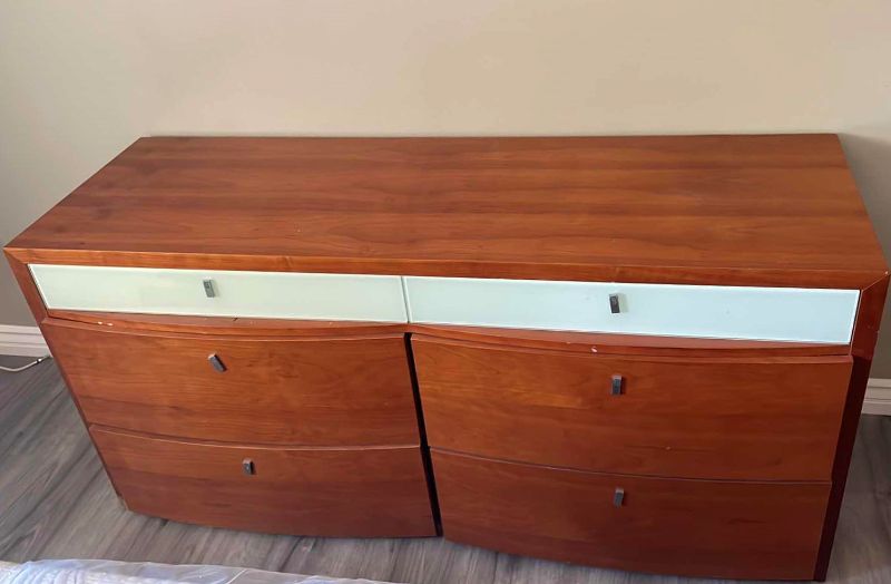 Photo 1 of MID CENTURY MODERN HEAVY WOOD DRESSER 6 DRAWER 64” x 24” H 30”