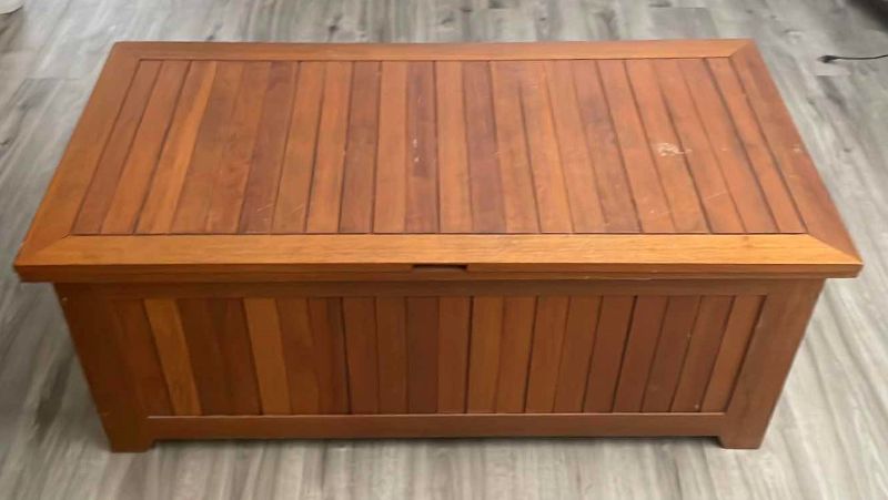 Photo 1 of WOODEN STORAGE BENCH 51”x25”x21”H