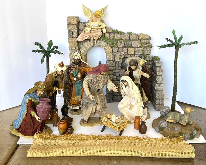 Photo 1 of CHRISTMAS NATIVITY SCENE FIGURES STAND APPROXIMATELY 13”