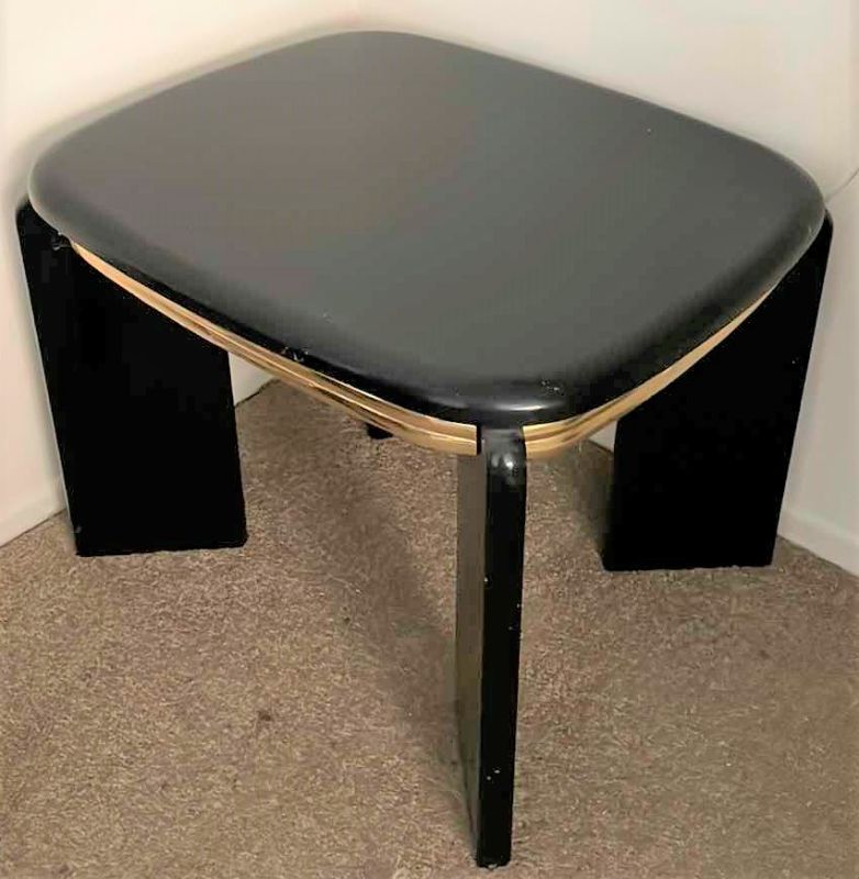 Photo 1 of CORNER TABLE BLACK WITH GOLD TRIM 20x 24x 28