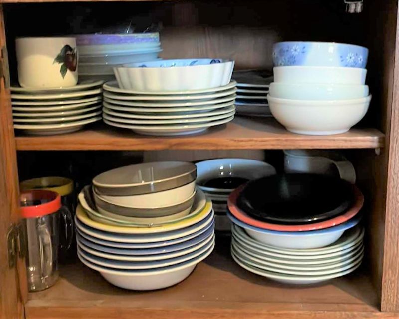 Photo 1 of CONTENTS OF CABINET DISHES