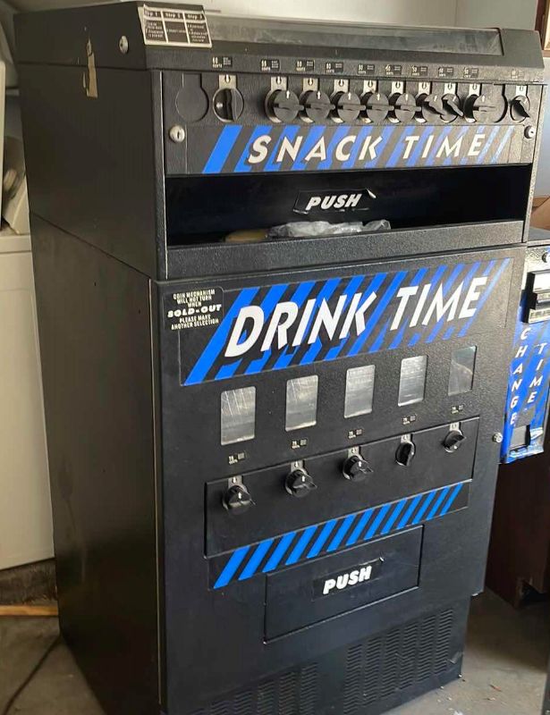 Photo 1 of DRINK TIME SNACK VENDING MACHINE 58”x 38”26”