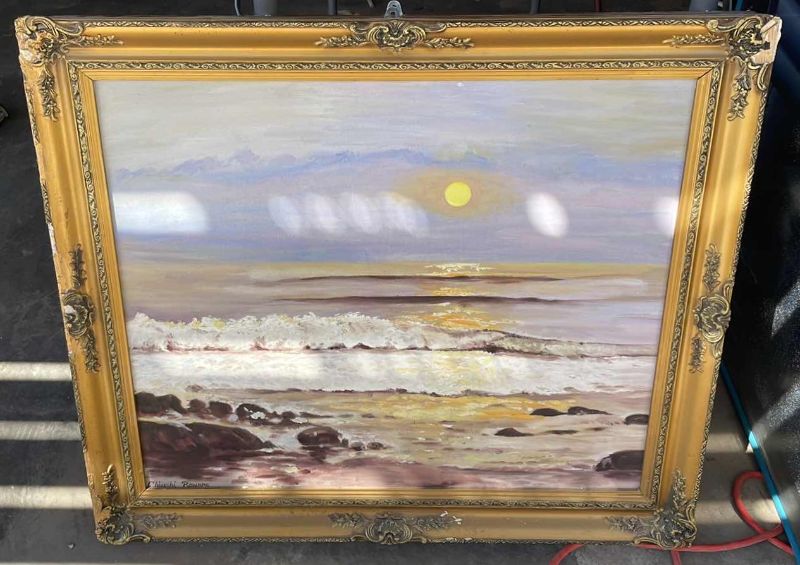 Photo 1 of 3 BEACH ART PAINTINGS AND 1 FLORAL 23”x27”