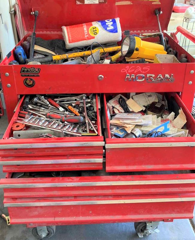 Photo 1 of US GENERAL ROLLING TOOL CART WITH AUTO REPAIR TOOLS