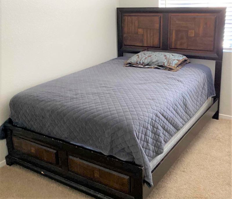 Photo 1 of FULL SIZE BED FRAME WITH BEDDING SERTAPEDIC GRAND MATTRESS AND BOXSPRING 58” X 80” H 54”