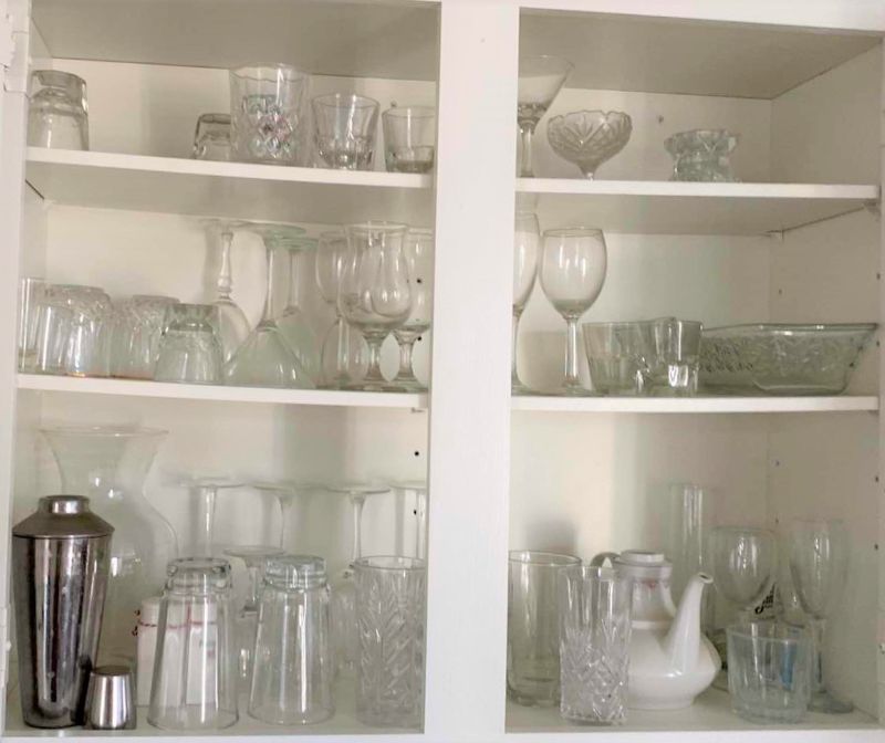 Photo 1 of CONTENTS OF KITCHEN CABINET GLASSWARE AND BARWARE