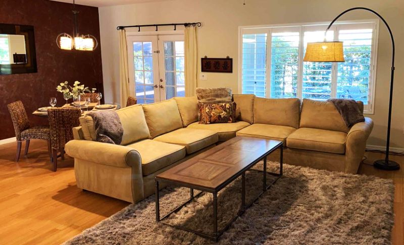 Photo 1 of POTTERY BARN BRUSHED CROSSWEAVE TAN SECTIONAL SOFA ONLY (CUSHIONS 45% DOWN) 10'x10'