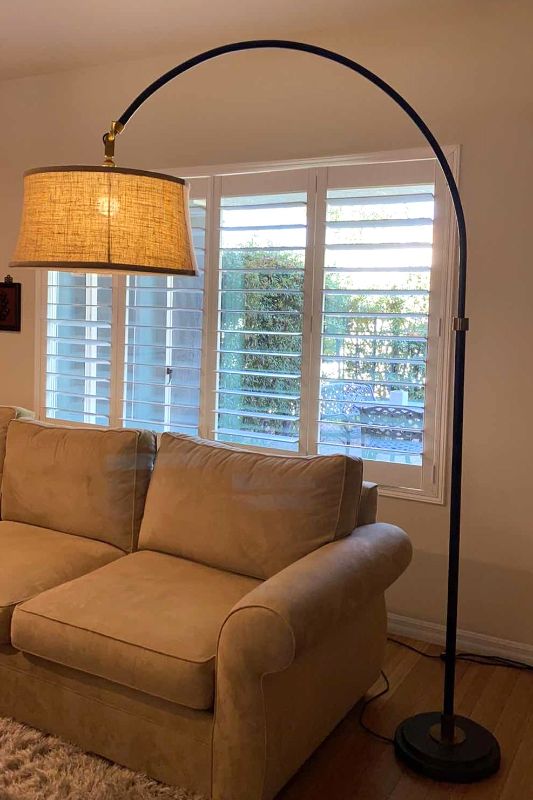 Photo 1 of CONTEMPORARY 86” ARC FLOOR LAMP WITH BURLAP SHADE 
