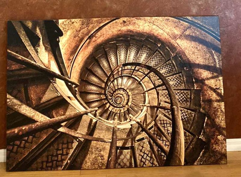 Photo 1 of WRAPPED CANVAS SPIRAL STAIRCASE ART WORK 40” x 60”