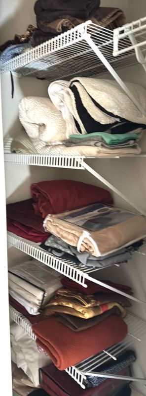 Photo 1 of LINENS - CONTENTS OF LEFT SIDE OF CLOSET