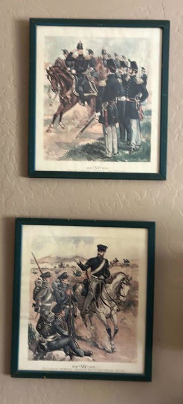 Photo 1 of 2 - VINTAGE MILITARY ARTWORK FRAMED14 1/2“ x 16 1/2“