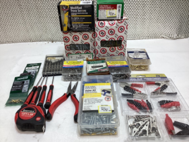 Photo 1 of SCREW DRIVERS, PLIERS, TAPE MEASURE AND MORE
