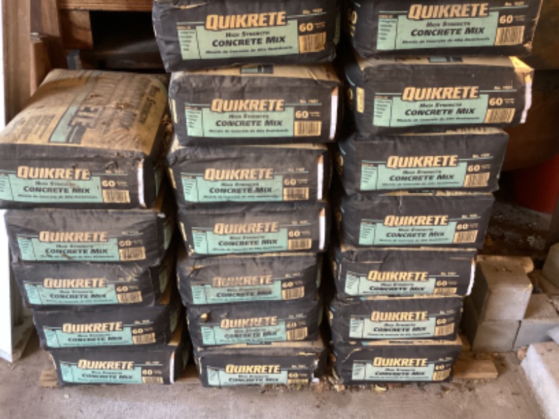 Photo 1 of 19 BAGS OF QUIKRETE 60 lb. BAGS OF HIGH STRENGTH CONCRETE MIX