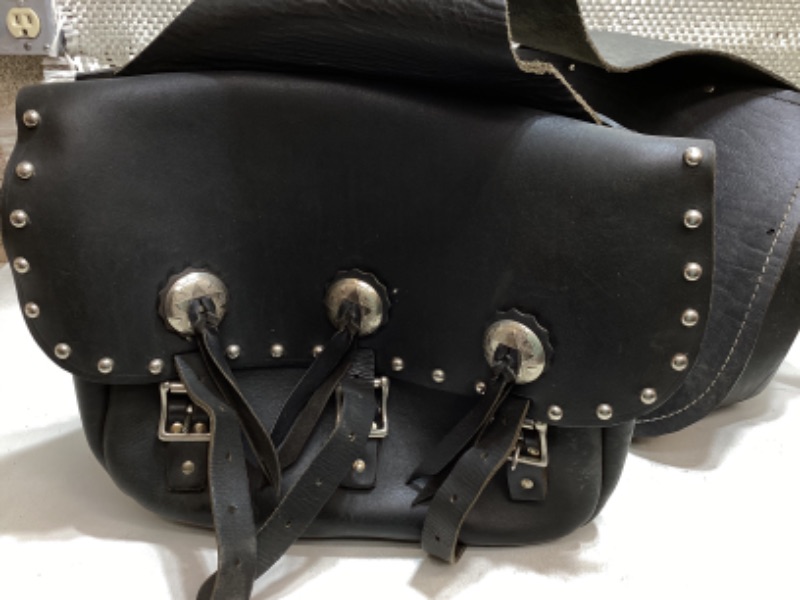 Photo 1 of LEATHER SADDLE BAGS FOR MOTORCYCLE 