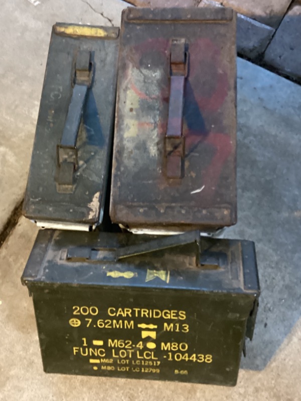 Photo 1 of MILITARY AMMO CANS - SOME  MAY HAVE NUTS , BOLTS & SCREWS