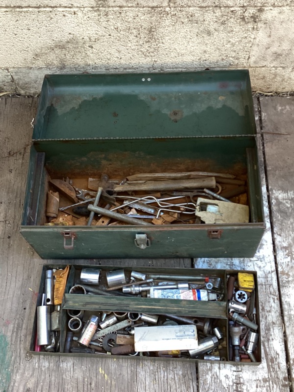 Photo 1 of VINTAGE TOOL BOX AND MISCELLANEOUS TOOLS