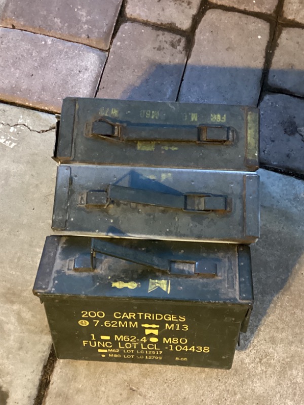 Photo 1 of MILITARY AMMO CANS - SOME  MAY HAVE NUTS BOILED SCREWS