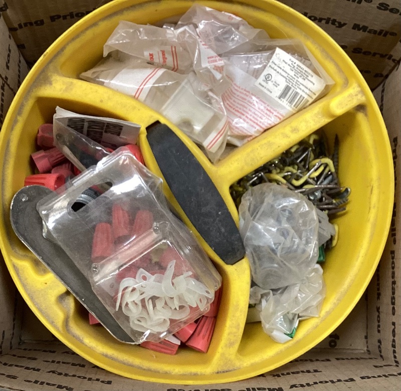 Photo 1 of BUCKET BOSS & STACKER FULL OF SCREWS & BOLTS AND MORE