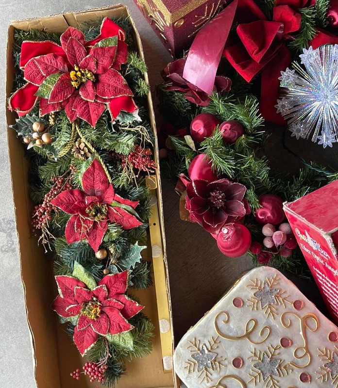 Photo 2 of CHRISTMAS DECOR WREATH, TREE TOPPERS , BOXES AND MORE